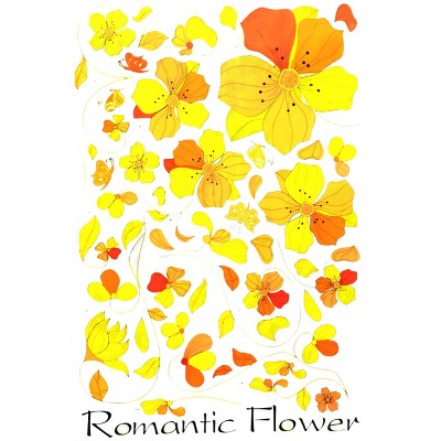 Slickblue Decorative Happiness Blossom Wall Decal - Easy Apply Vinyl Sticker for Living Room, Bedroom - 23.6" x 35.4"