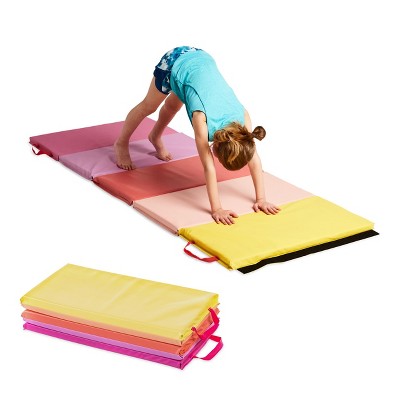 Photo 1 of HearthSong 5-Panel Folding Kids' Gymnastics Tumbling Mat for Active Play, with Carrying Handles