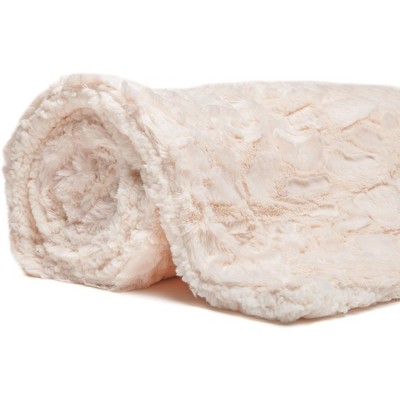 Ivory Faux Fur and Sherpa Reversible Throw Blanket 50" x 65"