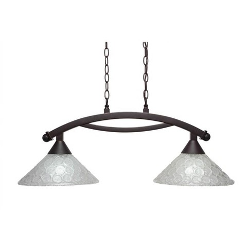 Toltec Lighting Bow 2 - Light Island Pendant Light in  Dark Granite with 12" Italian Bubble Shade - image 1 of 1