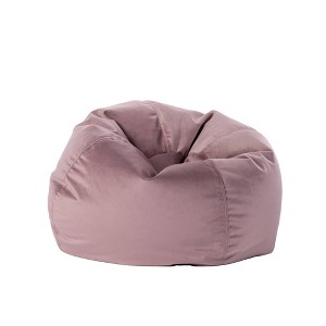 Factory Direct Partners Kids' Round Velvety Bean Bag Mauve Purple - 1 of 4