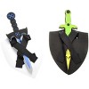 JuzToys 2-Pack Foam Swords and Shields Toy Weapons – Pretend Play Fake Swords Toy, Role Play Knight Costume Accessories for Kids – Blue/Green - 3 of 4