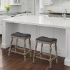 Comfort Pointe Collins Counter Height Barstool Charcoal: Upholstered, Wood Legs, Nailhead Trim - 2 of 4