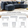 126" Modular U-Shaped Sectional Sofa Bed with Storage Seat & Faux Double-Layer Cushions - 4 of 4