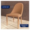 LeisureMod Dining Chair Upholstered in Leather with Metal Legs Set of 2 Seville Collection - 4 of 4