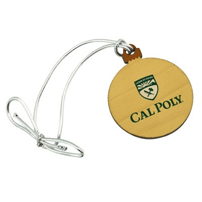 Cal Poly Primary Logo Mini Small Tiny Wood Christmas Tree Holiday Ornament