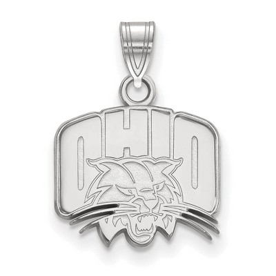 Black Bow Jewelry 14k White Gold Ohio Bobcats NCAA Small Pendant