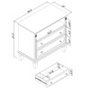 FONTOI Nightstand with Open Space and 2 Drawers, Fluted Pilasters Design Side Table with Charging Station, Black, 15"*27.3"*28.3" - 3 of 4