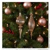 Christmas Drop Glass Ornament Set with Ribbed Design, 8.5" Height, Rose & Gold Accents for Holiday Décor by Melrose - 2 of 3