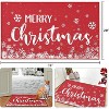 Coucheta Christmas Floor Mat Washable Non-Slip Low Pile Red Holiday Rug for Living Room Bedroom, Red - 2 of 4