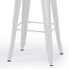 Sapphtopaz 39" Metal Bar Stool Industrial High Chair with Footrest and Slat Backrest Counter Height Barstools Set of 2 for Kitchen Island - 4 of 4