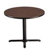 36" Round Composite Core Dining Height Dining Table Laminated Mahogany with Black Steel Base - National Public Seating: Modern Style, Seats 4 - 2 of 3