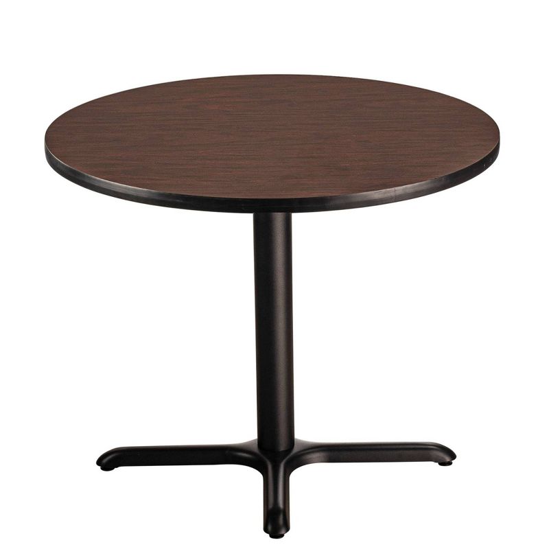 36&#34; Round Composite Core Dining Height Dining Table Laminated Mahogany with Black Steel Base - National Public Seating, 2 of 4