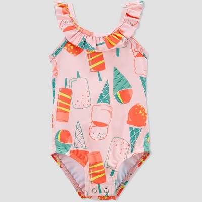 Baby Girls' Popsicle Ruffle One Piece Swimsuit - Just One You® made by carter's Pink 3M