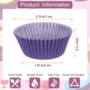 Unique Bargains Greaseproof Disposable Standard Size Cake Cookie Baking Cups 100 Pcs Purple - 2 of 4