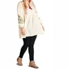 Women's Floral Embroidered Peasant Dress - Velzera - 3 of 4