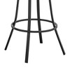 30" Swivel Slate Gray Faux Leather and Black Metal Bar Stool - 3 of 4