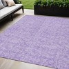Lilac And Ivory Floral Washable Indoor Outdoor Area Rug - 2 of 4