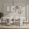 MAYEERTY Dining Chair Gold Metal Leg Beige for Home Dining Room - 3 of 4