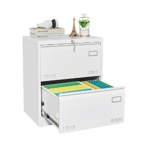 KTMBDW 2/3 Drawers File Cabinet with Lock, Printer Stand, Office Filing Cabinet Organizer, for A4 and Letter Size Documents - 1 of 4