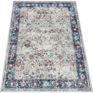 Coucheta Area Rug Washable Non-Slip Rug - Distressed Floral Print Low Pile Carpet, Tone Retro Accent Mat for Indoor Use，Multiple Sizes and Colors - 1 of 1