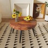 31-inModern farmhouse-style living room coffee table, round table with natural finish, nut-brown - 2 of 4