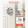 VEVOR Deadbolt Lock, Round Single Cylinder Dead Bolt, Keyed 1 Side, Fits Standard Size Interior and Exterior Doors, Full Metal, with 3 Keys,Silver - 4 of 4