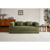 Corduroy Convertible Sleeper Sofa Bed with Cylindrical Pillow and Fixed-Shape Frame - 3 of 4