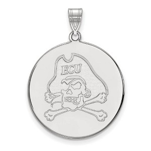 Black Bow Jewelry Sterling Silver East Carolina Pirates NCAA Extra Large Pendant - 1 of 3