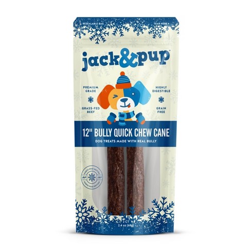 Jack pup Holiday Bully Quick Chew Cane Beef Flavor Dog Treats