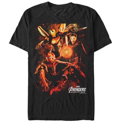 Men s Marvel Avengers Infinity War Group Glow T shirt Black X Large Target