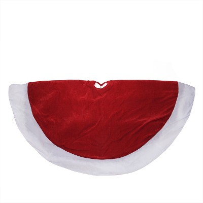 Northlight 60" Red and White Solid Round Christmas Tree Skirt
