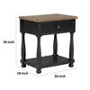 Royal Hampton Nightstand, USB Ports and Drawer, Shelf, Black Rustic Oak Wood - 4 of 4