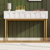 VASIP Modern Style Double Drawer Dressing Table, Combining Wood & Metal Legs, Spacious Storage for Bedroom, Living & Office - Multi-Purpose Use - 2 of 4