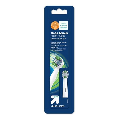 Floss Touch Brush Heads - 3ct - up & up™ (Fits up & up™ rechargeable toothbrush and more)