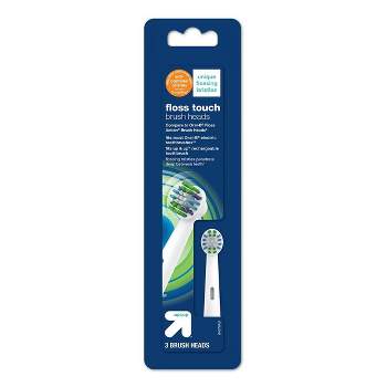 Floss Touch Brush Heads - 3ct - up & up™ (Fits up & up™ rechargeable toothbrush and more)