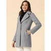 INSPIRE CHIC Women's Elegant Notched Lapel Button Single Breasted Winter Coat - 2 of 4