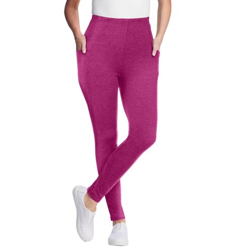 Woman Within Women s Plus Size Petite Pocket Legging 4x Raspberry Target