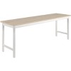 Farmhouse Dining Set for 4, 3-Piece Kitchen Table with 2 Benches & Storage Rack, White Oak MDF Table with Metal Frame, for Home & Restaurant - 2 of 4