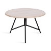 Kate and Laurel Pallson Round Wood Coffee Table, 28x28x18, White and Black - 3 of 4
