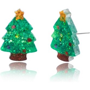 Cute Christmas Stud Earrings, Acrylic Holiday Theme Earrings, Stocking Stuffer & Party Decoration Gift for Women. - 1 of 4