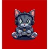Focused Gamer Cat Adult Crew Neck Short Sleeve Tee - 2 of 2
