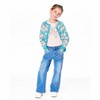 Deux par Deux Girl Wide Leg Stretch Light Blue Denim Jeans with Flower Stitching - 3 of 4