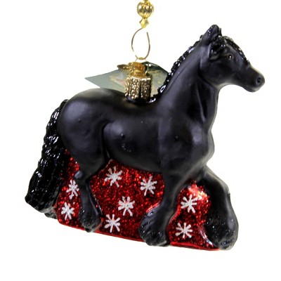 Old World Christmas 3.75" Friesian Horse Netherlands  -  Tree Ornaments