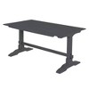 NicBex Dining Table Set for 4 Retro Rectangular Trestle Table with 2 Wood Benches for Kitchen - 4 of 4