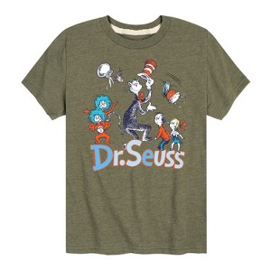 Boys' - Dr. Seuss - Cat In the Hat with Thing 1 and Things 2 Short Sleeve Graphic T-Shirt - 1 of 4