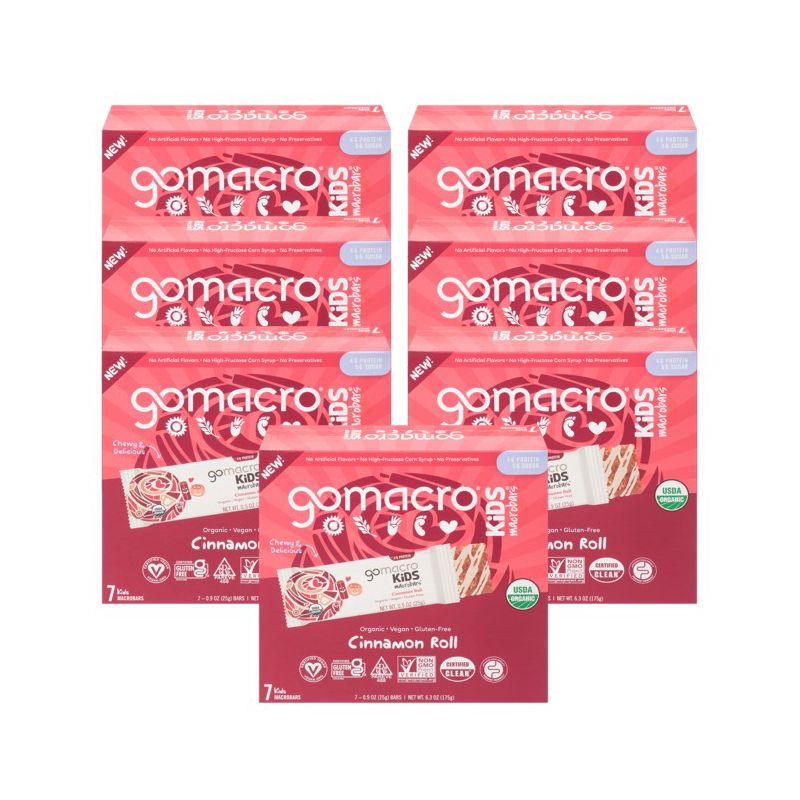 GoMacro Cinnamon Roll Kids Protein Bar - Case of 7/7 pack, 0.9 oz, 1 of 4