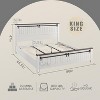 SinCiDo Farmhouse King Size Bed Frame with 47" Headboard, Sliding Barn Door, Wood Bed Frame with Wood Slats Support, No Box Spring Needed - 3 of 4