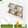 Rattan Shoe Storage Cabinet, Entryway Shoe Cabinet with 4 Flip Doors, Freestanding Shoe Rack with 3 Position Adjusted and Removable Shelves for - 2 of 4