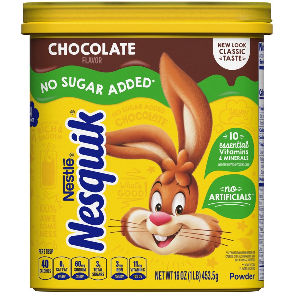 UPC 028000813208 product image for Nestle Nesquik No Sugar Added Chocolate Milk Mix 16oz | upcitemdb.com